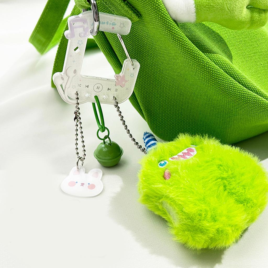 Cute Anime Music Player Keychain Hollow Carabiner Backpack Charm For Girls Aesthetic Acrylic Climbing Hook Accessory