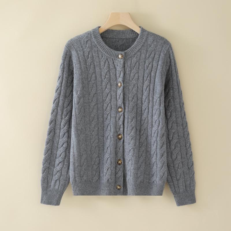 

Жіночий кашеміровий кардиган Qinghe cashmere 100% кашемір жіночий осінньо-зимовий кашеміровий пуловер м який і теплий L сірий колір