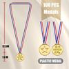 100 Pieces Gold Medals for Kids Medals for Awards Plastic Winner Award Medals for Sports, Competition, Talent Show