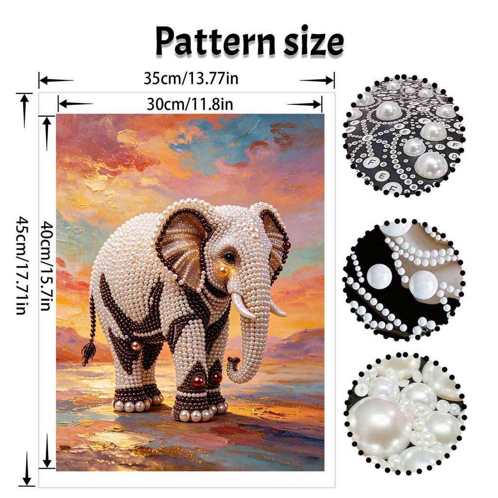 Perlenmalerei DIY-Set Rahmenloses Elefantenleinwand Glänzende Perlenkunst Kreatives Bastelset für Schlafzimmer Wohnzimmer Dekoration