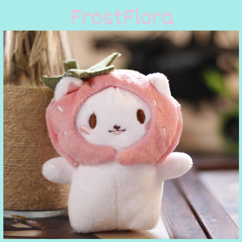 Adorable Plush Cat Toy With Cute Taiyaki Headgear Keychain Charm For Bags 12cm
