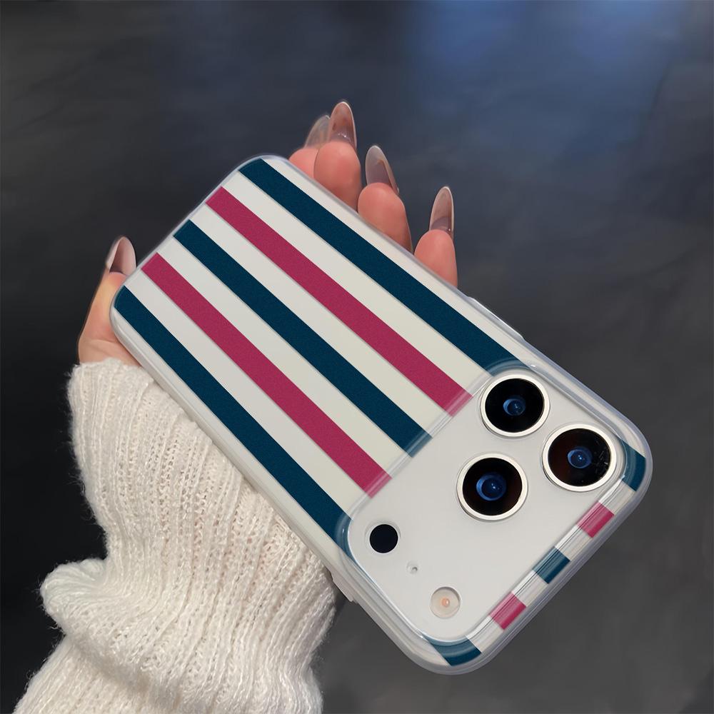 Colorful Vertical Stripes Phone Case For IPhone 11 13 14 PIus 15 12Pro Case 16 17 Pro Max 17Air Case Shockproof Clear Soft Case