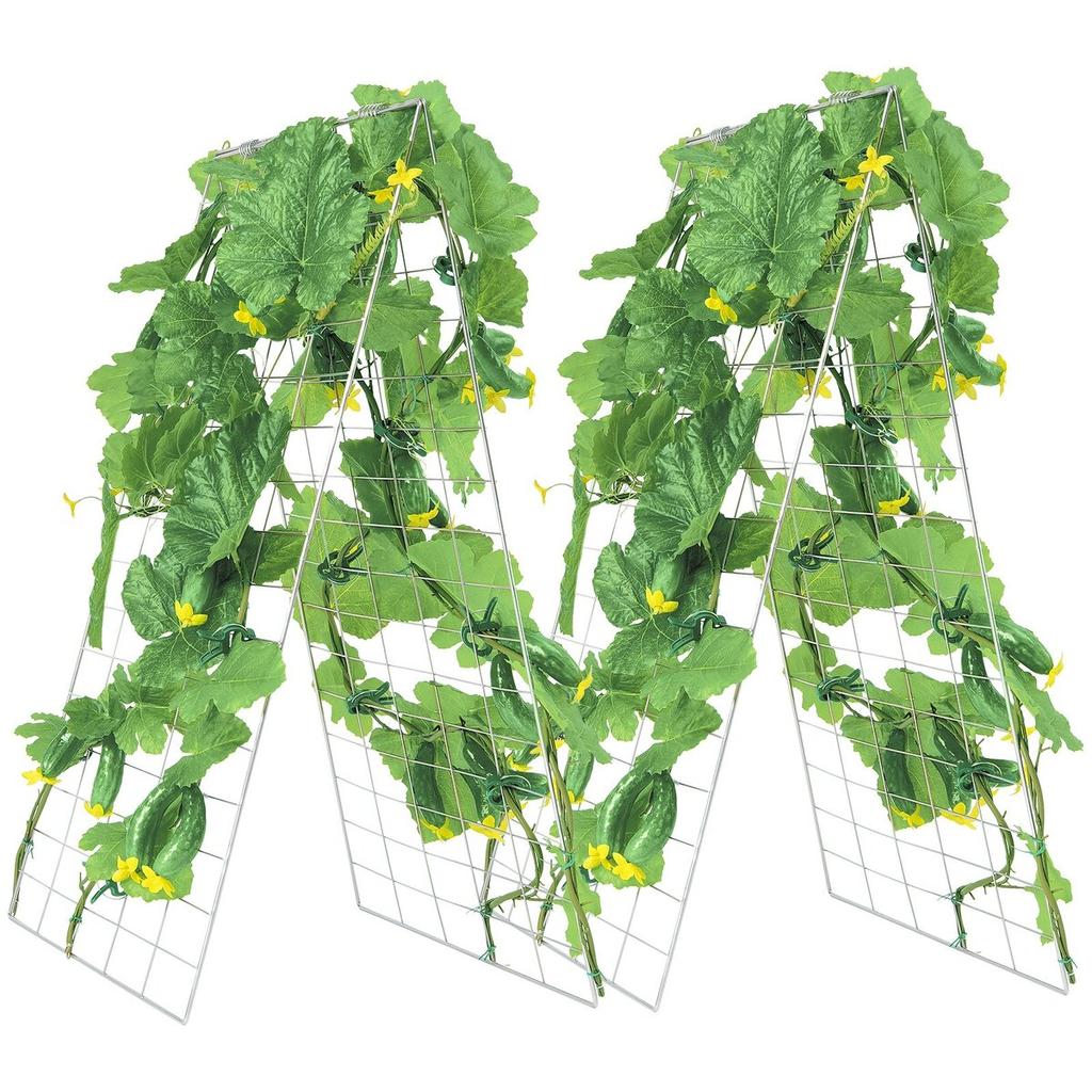 A-Frame Cucumber Trellis 35" x 55" Foldable Metal Garden Trellis