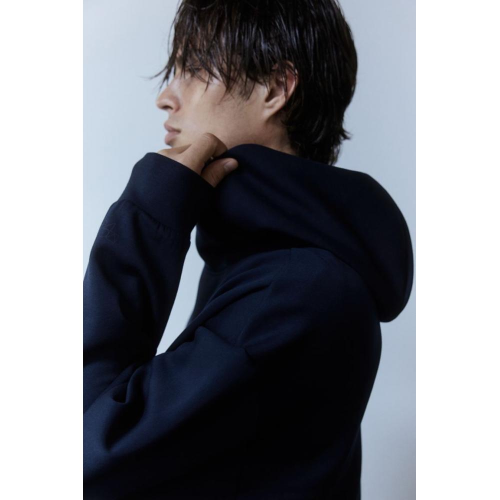 H M dryMove Sport Hoodie Navy Blue