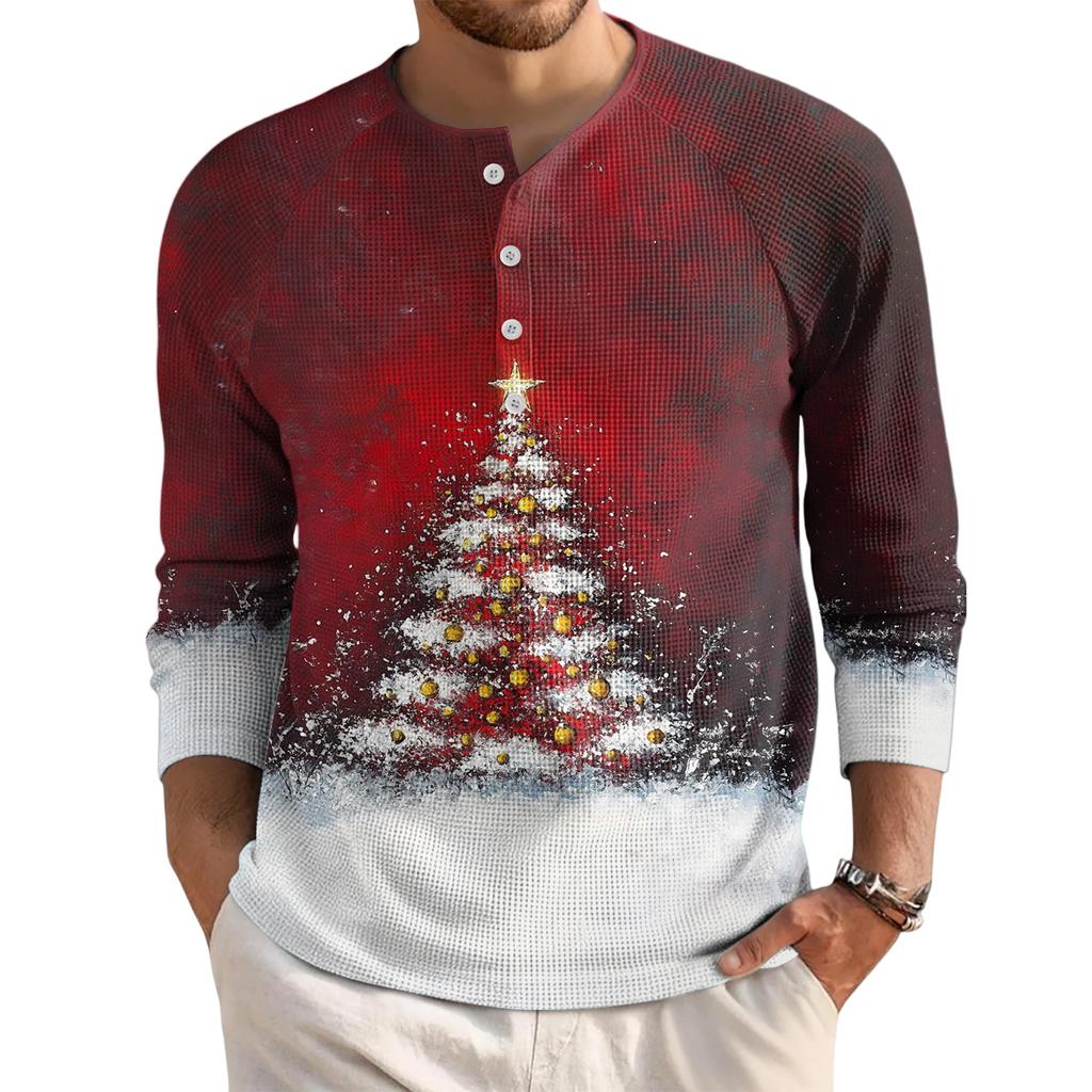 Men's Loose Casual Button Down Collar Long Sleeve Top