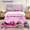 Blackpink Vibrant Signatures Zestaw trzyczęściowy (1 * poszwa na kołdrę + 2 * poszewki na poduszki, bez rdzenia) Dwustronna pościel Zestaw Boże Narodzenie Prezent urodzinowy