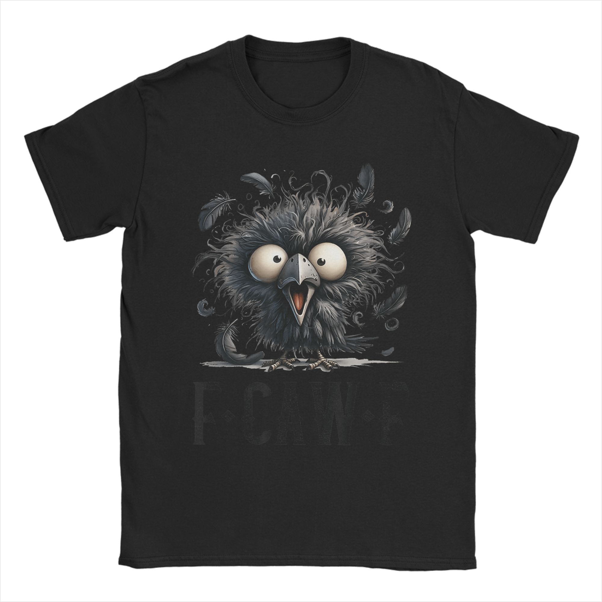 GUOYAN TOP Heren T-shirt Kraai Meme Raaf Grappig Hip Hop Zomer T-shirt Y2K Retro Design 100% Katoen Kleding Plus Size 5XLs L
