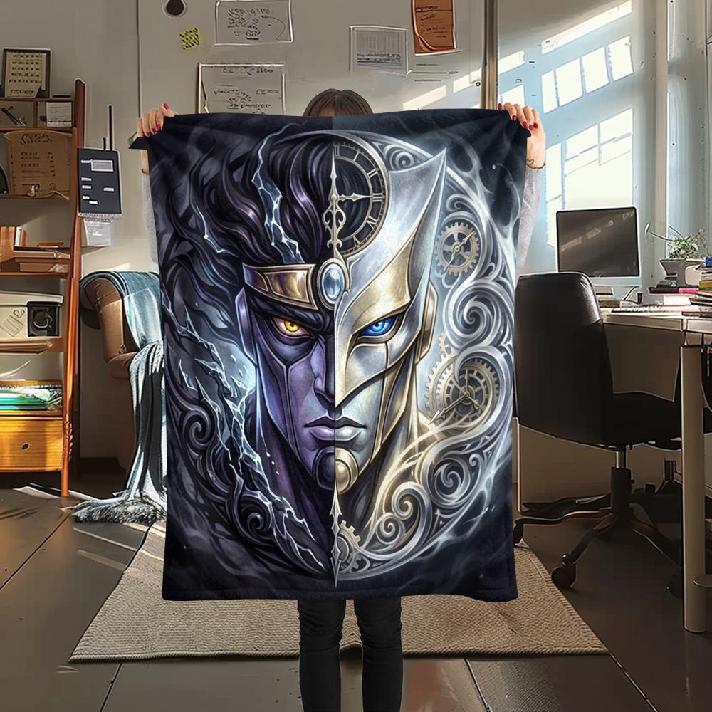 1PC Jojos Bizarre Adventure Patterned Flannel Blanket Suitable For All Seasons For Home Decor Warmth And Comfort Gifts Holiday Present