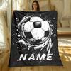 Individuelle Fußball-Fleece-Decke Personalisierter Name Sport-Print Überwurf Weich Warm Ganzjahres-Bettwäsche Geschenk Für Fußballfans