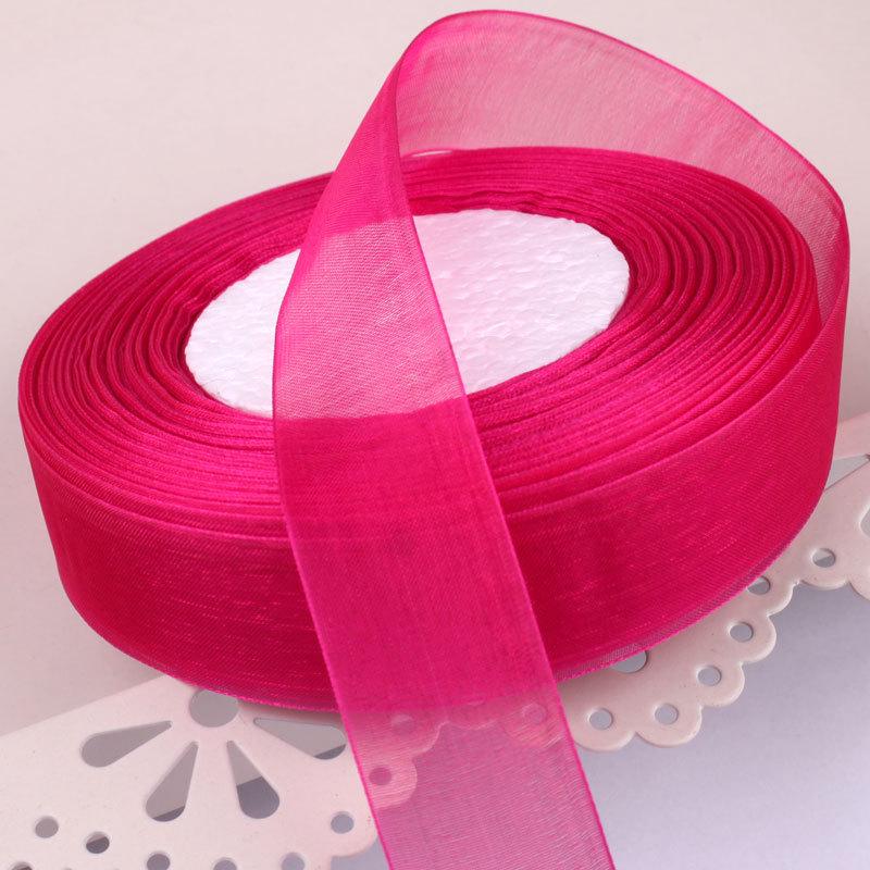 2,5 cm breites, transparentes Satinband aus Schneegarn für Bastelarbeiten und Haarschmuck