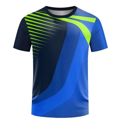 Einfaches schnelltrocknendes Sport-T-Shirt für Herren, Sommer, Kurzarm, Mode, 3D-Druck Tischtennis-T-Shirt, Locker, Lässig, Atmungsaktive T-Shirts