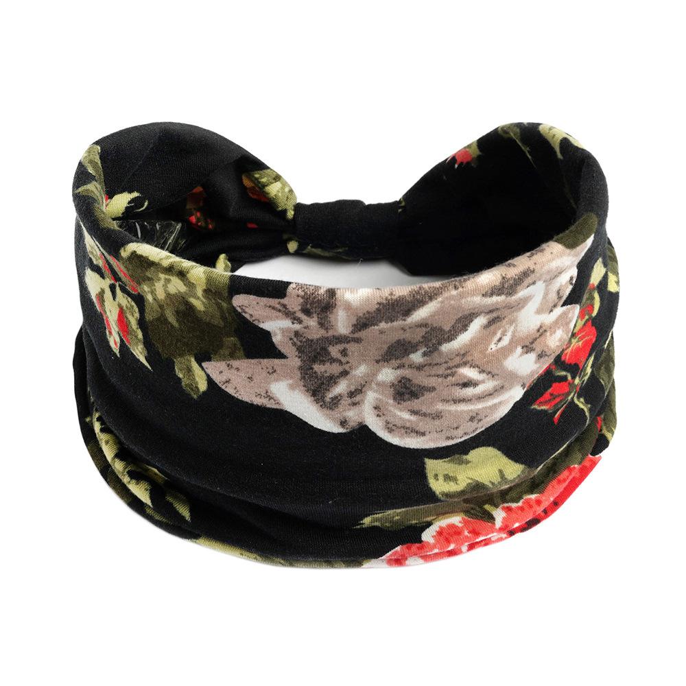 Bohemian Wide Cotton Stretch Headbands Women Headwrap Turban Headwear Bandage Hairbands Bandana Wide Headbands Hair Accessories