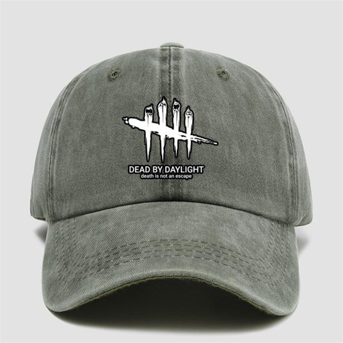 Deads By Daylight Cosplay Baseball Cap Vintage Style Washed Soft Top Denim Hat Men Women Adjustable Sports Dad Hats