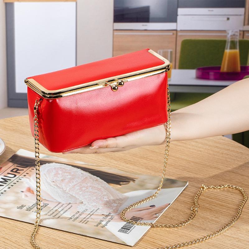 New European and American fashion chain bag women's shoulder messenger bag leather multi-functional gold storage bag large capacity