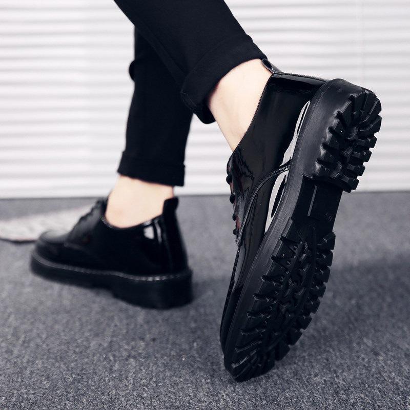 Suit leather shoes men's British casual shoes youth dress black small leather shoes