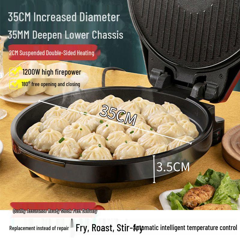 Electric Griddle: Double-Sided Heating, Deep Design, Grill, BBQ Pot, Baking Tray, Pancake Maker
