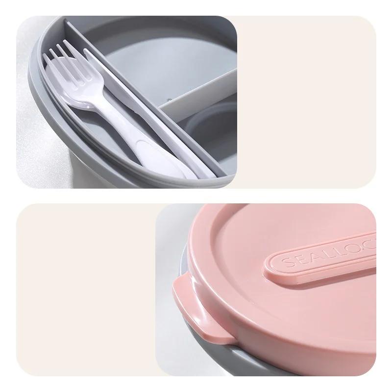 800/1300ML Portable Lunch Box with Two Compartments for Food Storage Plus A Detachable Mini PP Box Light Salad Cup Microwavable