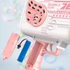 Bubble Gun Rocket 69 Holes Soap Bubbles Machine Gun Shape Automatic Blower With Light Toys For Kids Pomperos Children‘s Day Gift