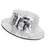 Chapeau de pêcheur miroir Disco Protection solaire Chapeau seau scintillant pour boîte de nuit fête du soir couvre-chef pour se déguiser