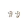 New Cross Full Diamond Earbuds Micro-set Zircon Earrings Simple and Versatile Earrings