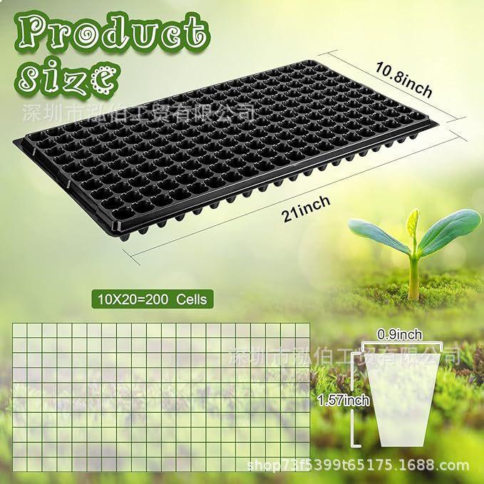 Plastic Seedling Tray with 200 Cells for Gardening Nursery Grid Planting Tray Propagation Tray for Seed Starting and Plant Growth