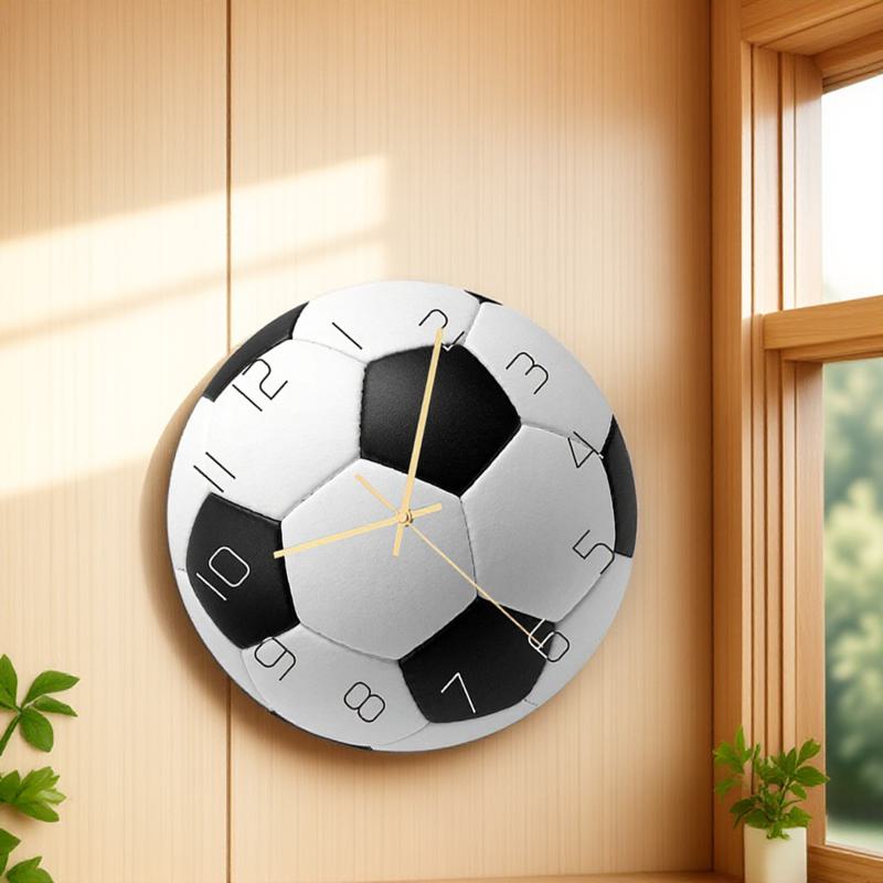 Football Wall Clock Big Arabic Numerals Acrylic Silent Mute Movement Decorative For Home Living Room Bedroom Study Office
