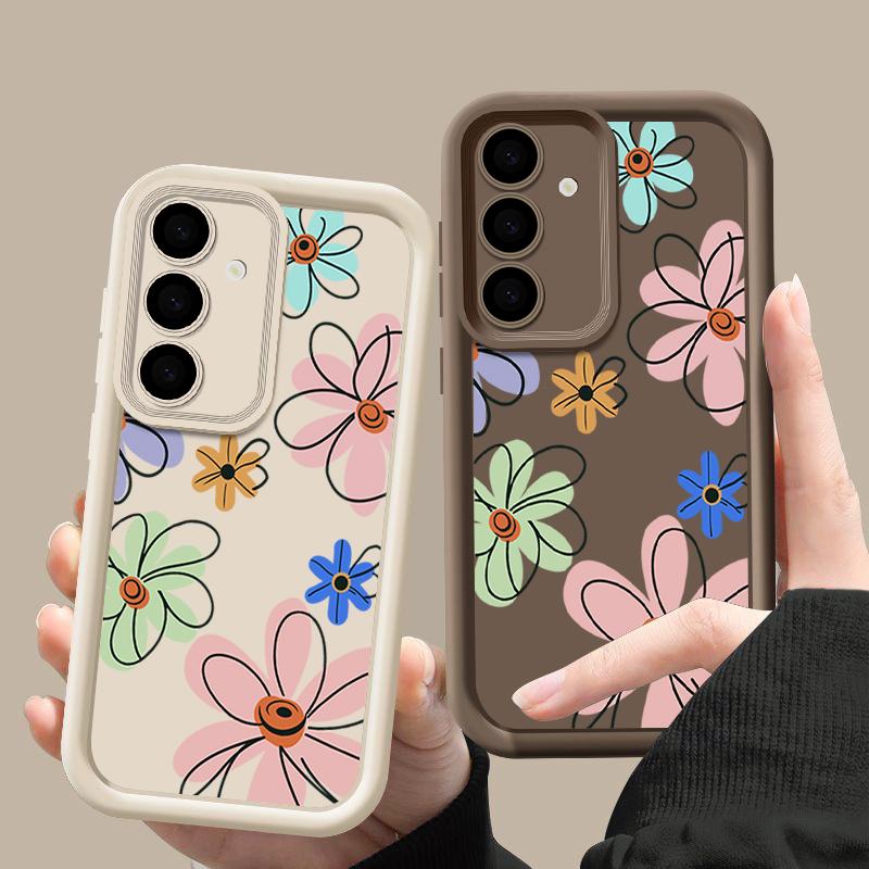 Cute Cartoon Flower Case For Samsung Galaxy S25 S24 Ultra S23 S22 Plus S21 S20 FE A15 A16 A26 A34 A35 A36 A54 A55 A56 5G Capa