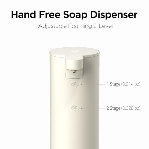 mooas Automatic Foaming Soap Dispenser - Pure & Clean Touchless Hand Soap Dispenser, Stainless Steel, USB Rechargeable, Hands-Free Dish Detergent Disp