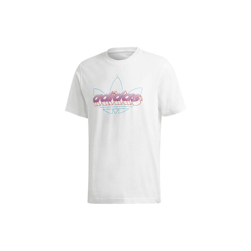 Adidas Logo Round Neck Short Sleeve T-Shirt Men T-Shirts White GD6009