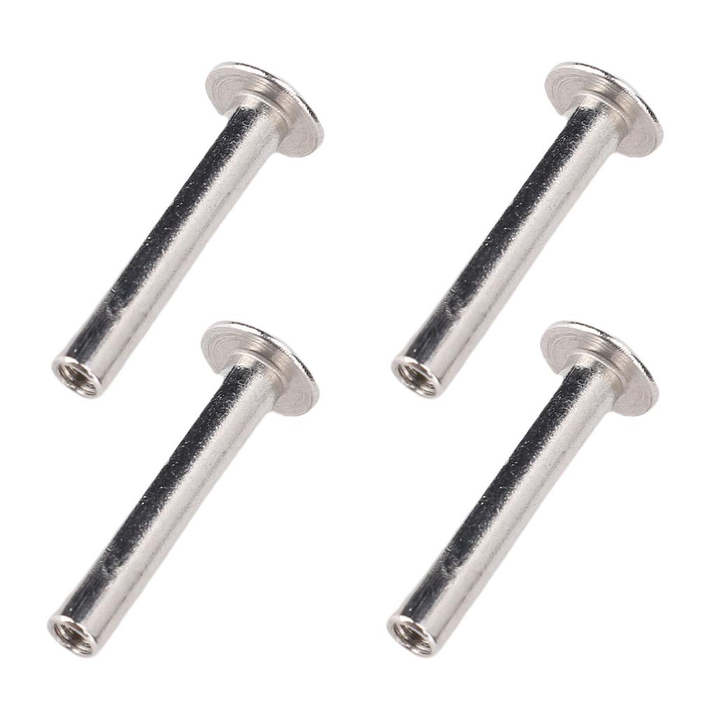 4x24x8.5mm 100 Sett M3 Skruenagler Flat Rund Hode Bindingsnagler for PU-lær DIY Håndverk