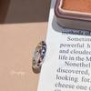 European Hot-Selling Blue Zircon Starry Sky Ring with Diamond Moon Inlay for Couples