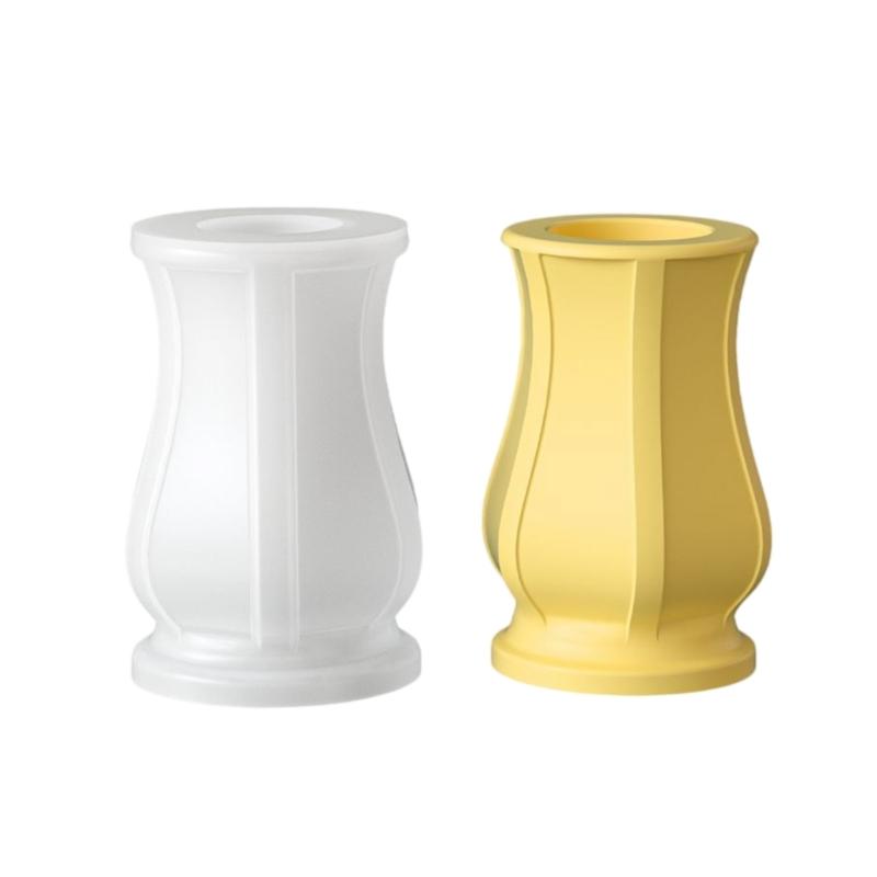 

Practical Silicone Mold Roman Striped Shape Vase Handmade Moulds Resin Crafting Tool 8.9x6.3cm for Home Decors Gift 1