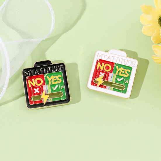 Brosche Social Battery Pin Interaktive Stimmungsnadel My Attitude Mood Shift Emaille-Brosche Schiebebar