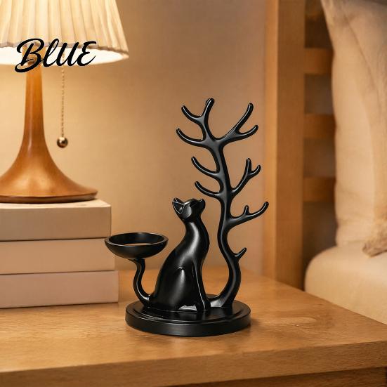 Small Countertop Organizer Cute Cat Tree Branch Jewelry Organizer 3D Printed Earring Bracelet Hair Necklace Display Rack Tie Storage Holder,