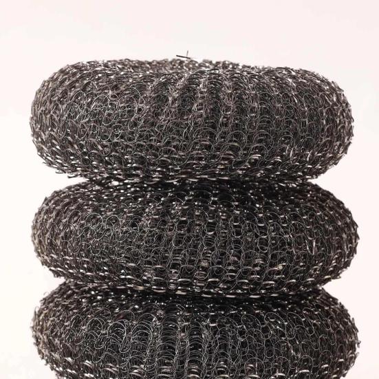 Pot Brush with Steel Ball Head Anti-Slip Grip Hanging Hole Long Handle Dishes Scrubber Kitchen Cleaning Tool