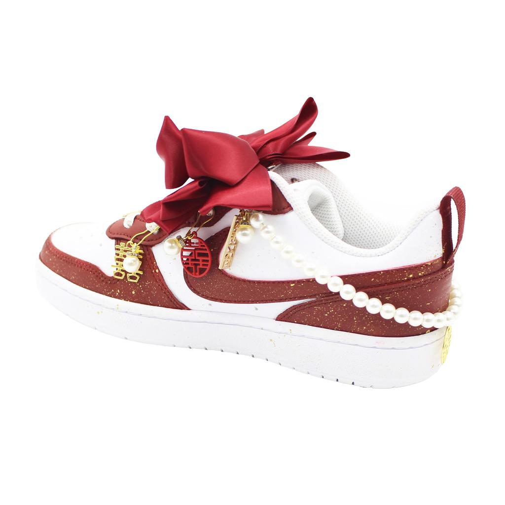 Nike Court Borough Slip Resistant Abrasion Resistant Low top Skateboard Shoes Women's Scarlet BQ5448-100(Team283-33)