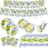 Lemon Birthday Theme Party Supplies Birthday Decoration Party Atmosphere Layout Props Tableware Banners Tablecloth