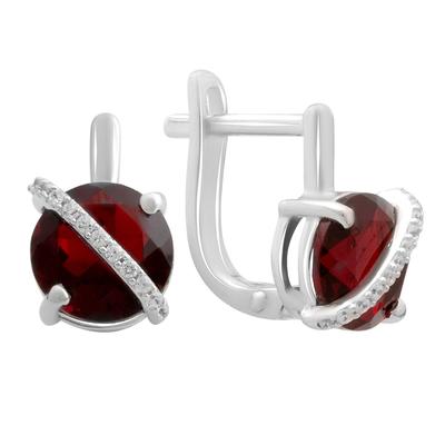 Silver Earrings with Natural Garnet 3.331ct (2181415)
