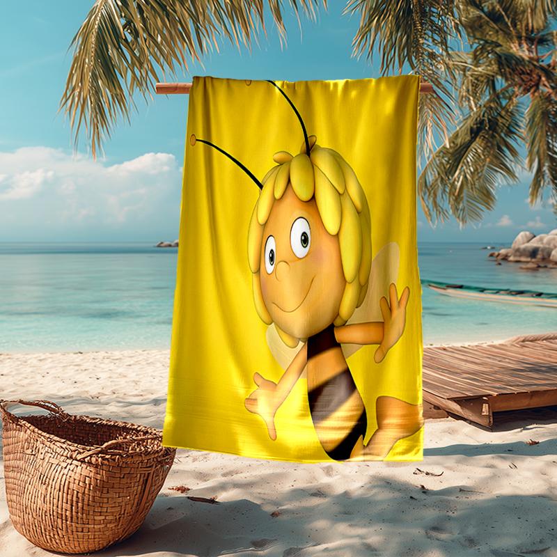 Ultra-Soft Beach Towel with Maya the Bee Theme,Ideal for Pool - Camping, Diving - Perfect Travel Essential, Vibrant Beach Towel.