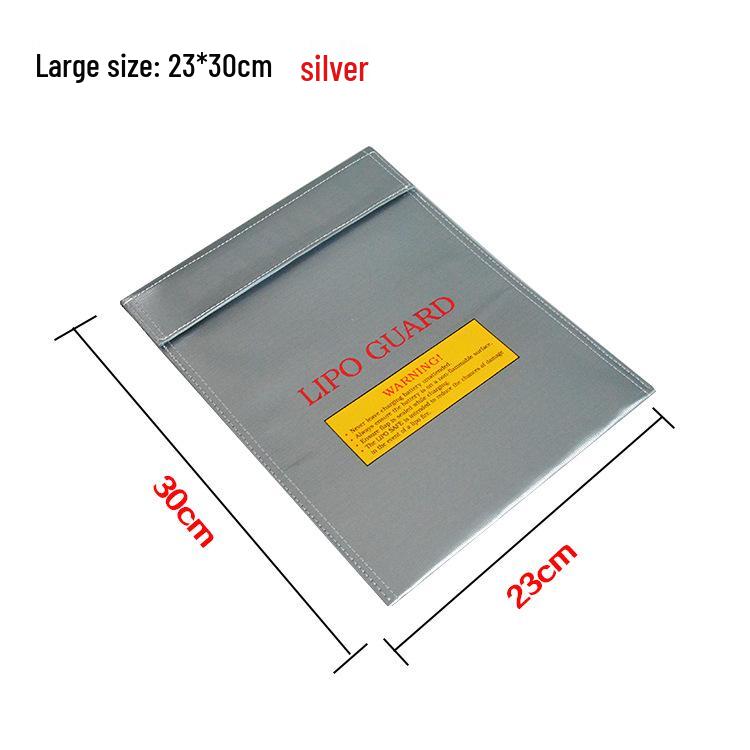 In-Stock Fireproof Drone Lithium Battery Storage Bag 18x23 cm серебряный