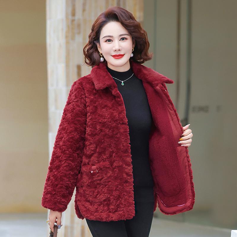 Mom's Petite Fur-Lined Cotton Jacket for Women - Autumn/Winter 2025