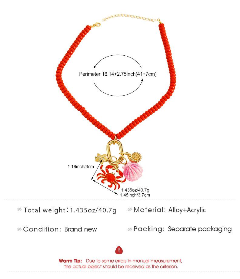 High-End Ocean-Inspired Beaded Necklace with Starfish and Seashell Pendant for Women