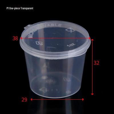 Disposable PP Plastic Sauce Cups with Hinged Lid