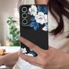 Funda Floral de Gardenia Blanca Para Samsung S26 S25 S24 Ultra S23 S22 S21 FE A15 A16 A17 A26 A35 A36 A37 A54 A55 A56 A57 5G Cubierta de Silicona con Textura de Cuero