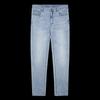 Men's Light Blue Washed Straight Leg Stretch Jeans with Letter Print