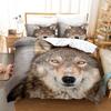 Boys Wolf Duvet Cover Set Queen Size, Boho Wolf Wildlife Animal Bedding Set Men Galaxy Dream Catcher Moon Polyester Quilt Cover