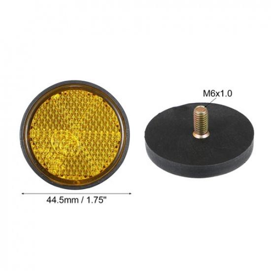 Universal M6x1.0 Orange Motorcycle Screw Reflective Warning Reflector Pack of 6