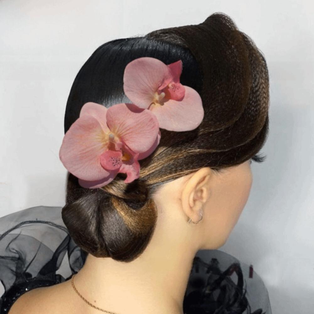 Blumenmuster Orchideenblüte Haarspange Große Größe Kopfschmuck Neue Tanz-Haaraccessoires