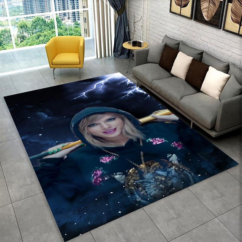 Tappeto T-Taylor Singer Music per Stanza dei Giochi, Camera da Letto, Soggiorno, Divano, Decorazione Casa, Tappeto per Area Bambini, Tappetino Antiscivolo, Regalo