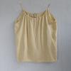 Johnature Women Vintage Solid Color Summer Beige Yellow Soft Female Tops